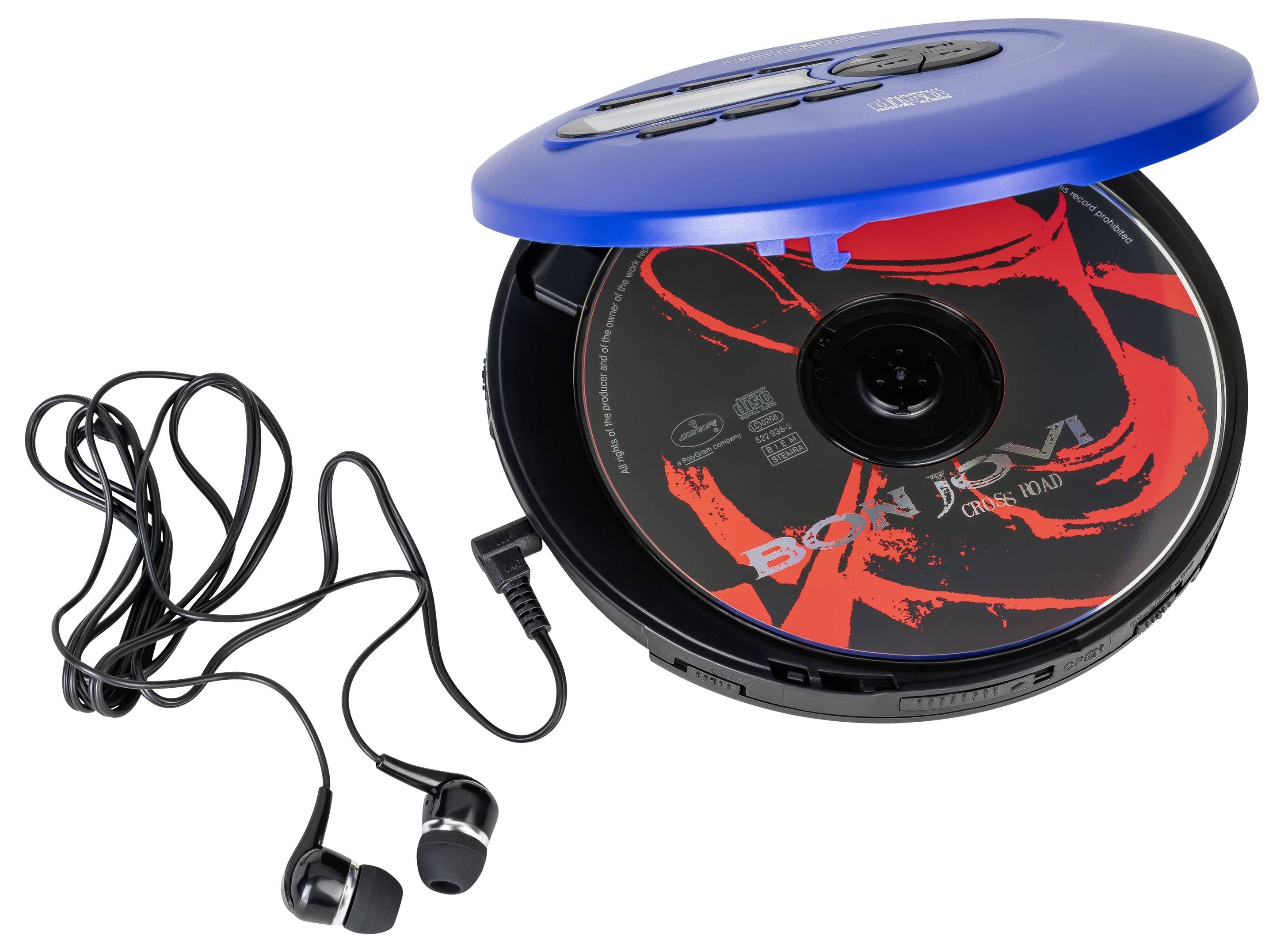 Lecteur CD portable Reflexion PCD520MF/BL CD, CD-R, CD-RW, MP3 bleu