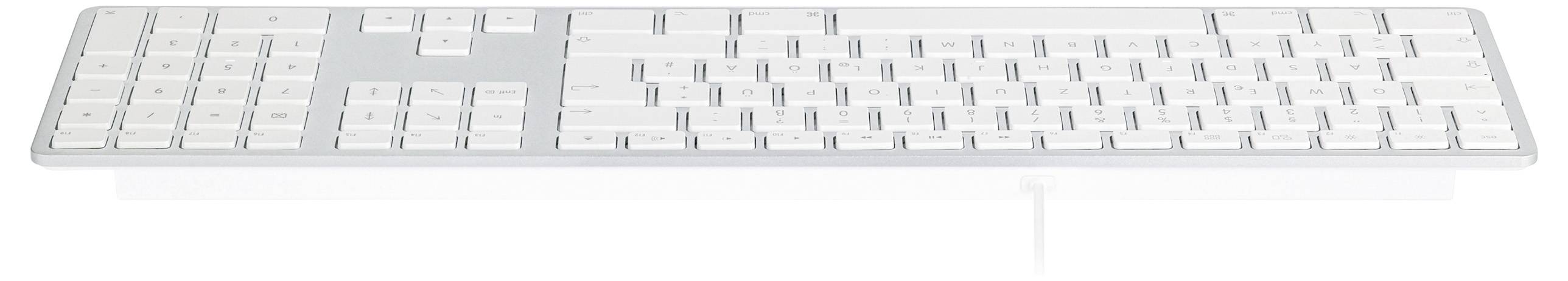 Matias FK318S-DE Wired Aluminium Keyboard for Mac USB Clavier allemand, QWERTZ, Mac argent