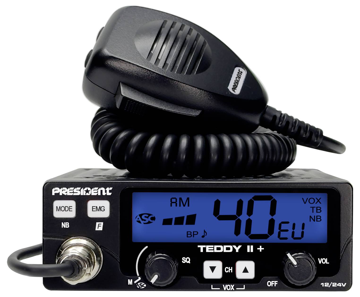 President TEDDY II + TXPR376 Emetteur-récepteur CB