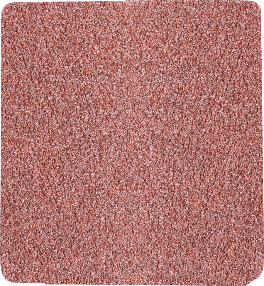 Un tapis rectangulaire rose, chargé de motifs structurels, aux coins arrondis.