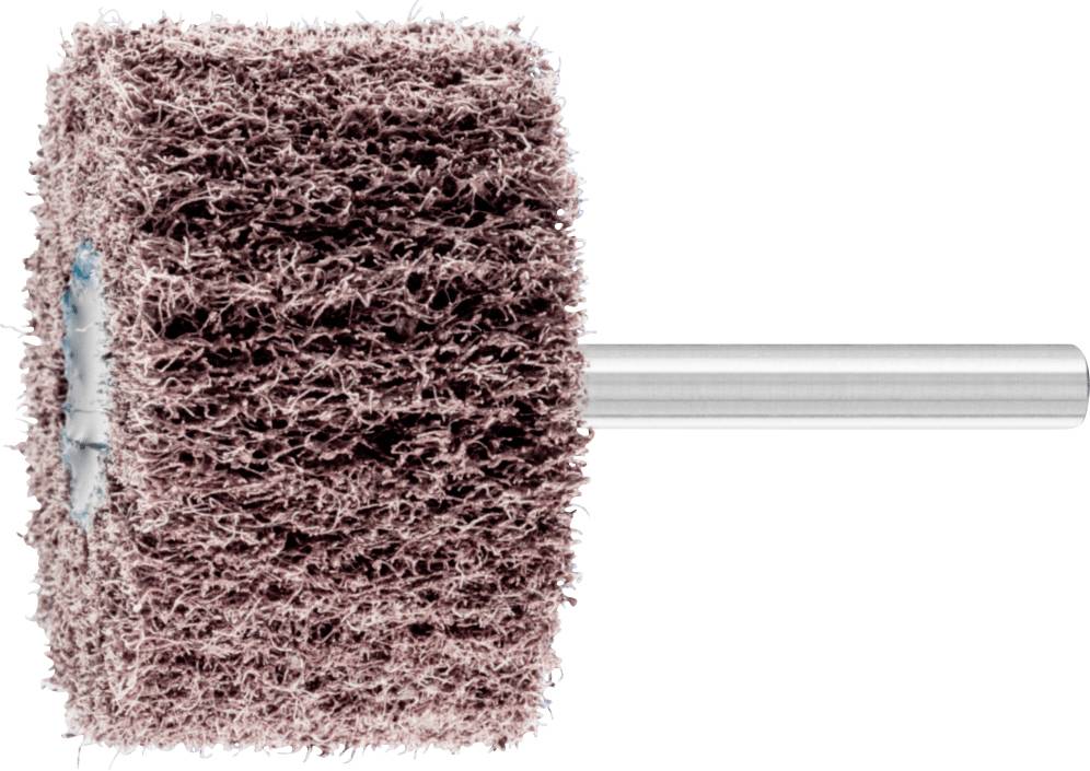 Rouleau de polissage avec tige métallique, adapté pour le traitement des surfaces, notamment pour la finition et le lissage.