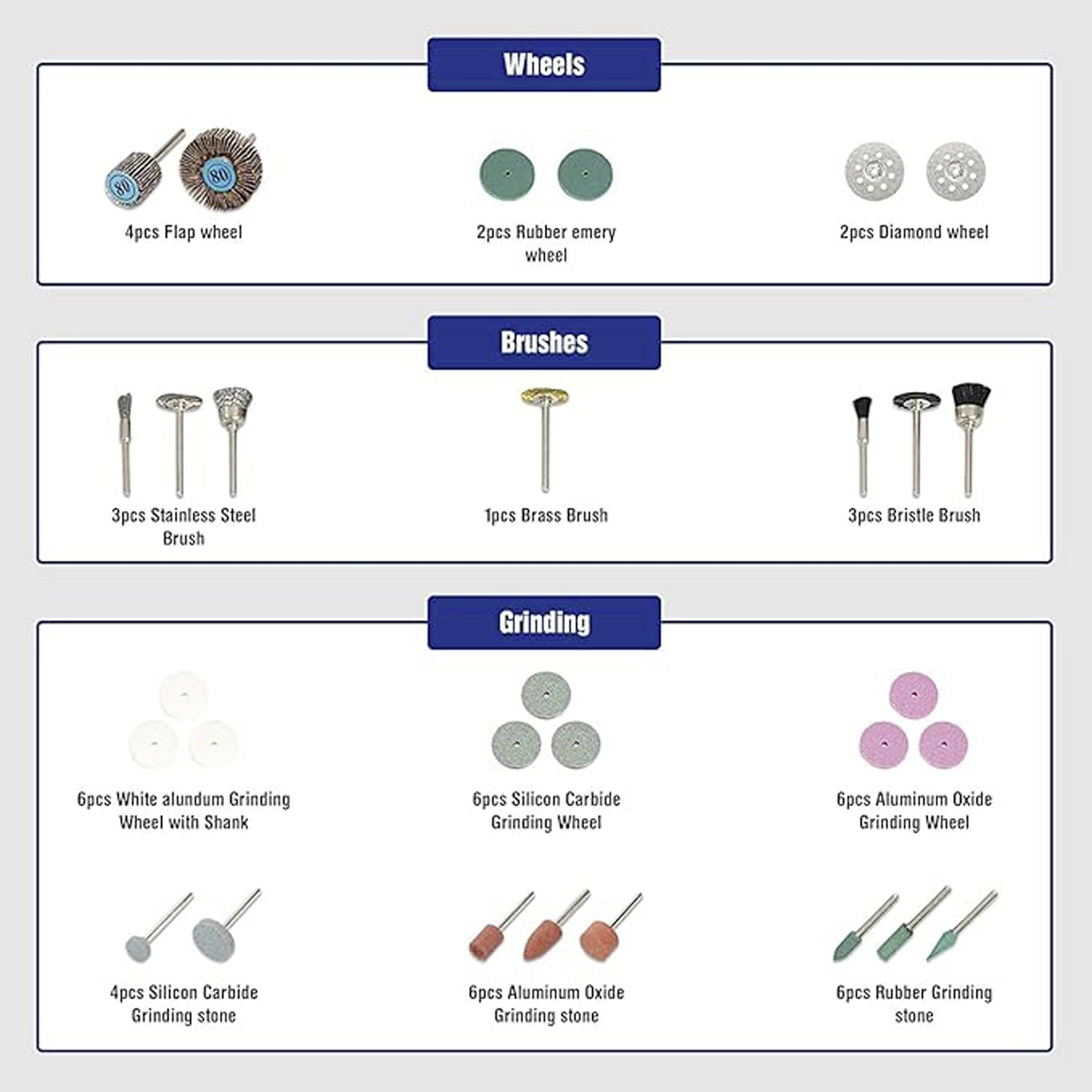 WorkPro WP409014 SET de polissage/meulage/polissage 276 pièces 1 set