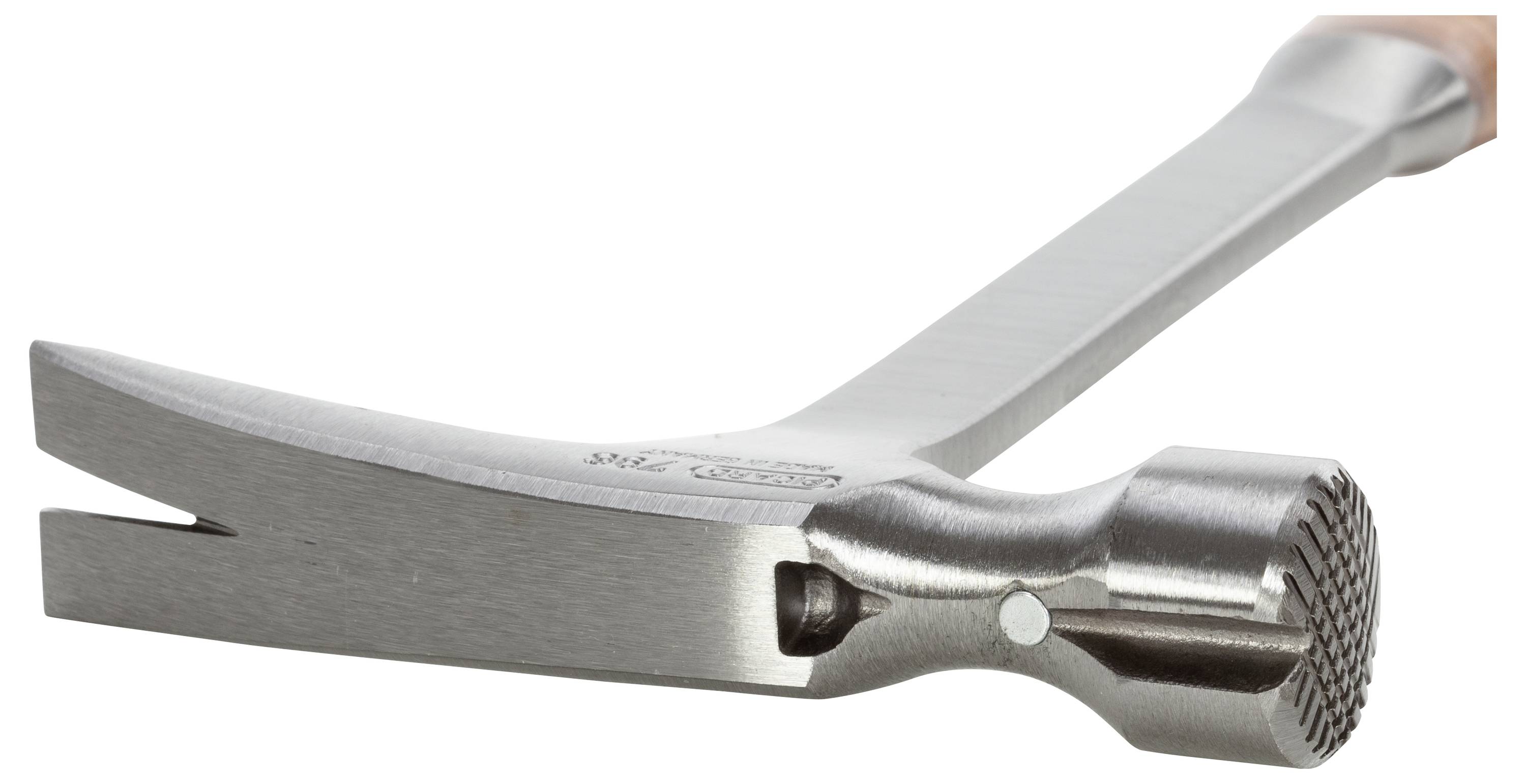 Un marteau métallique doté d'une poignée ergonomique, adapté aux travaux manuels.