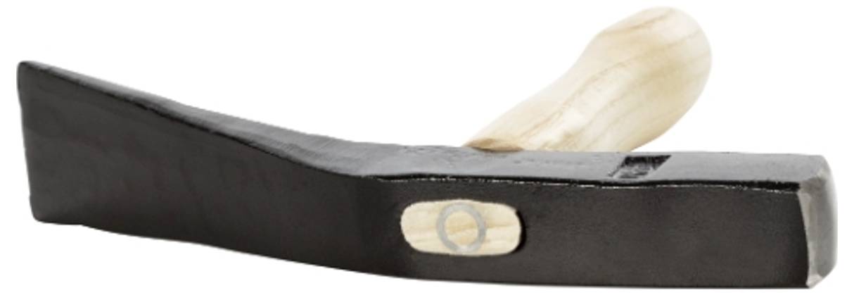 Rabot à lame courbe avec manche en bois, posé sur le côté, utilisé pour lisser les surfaces en bois.