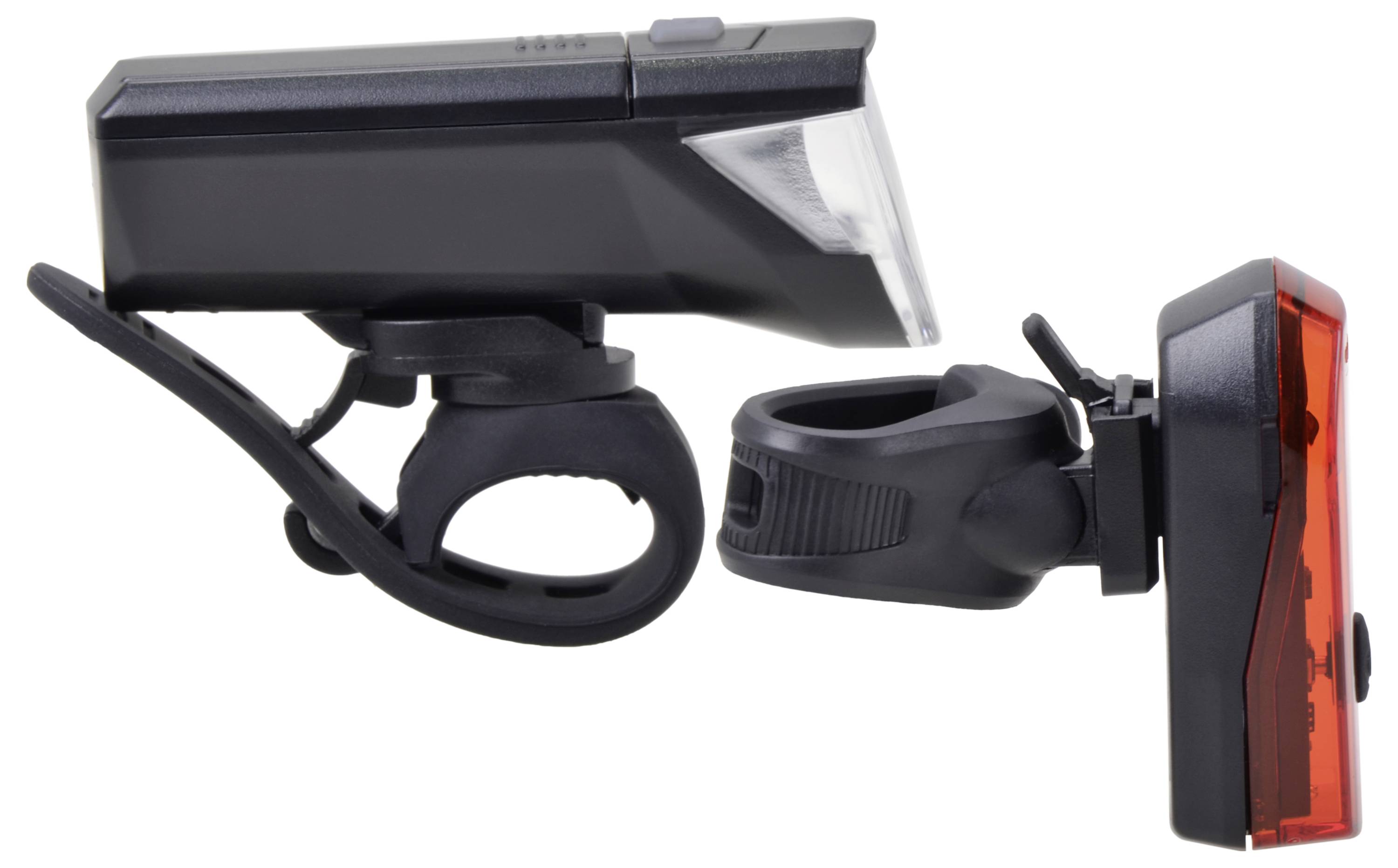 Filmer Kit d'éclairage de vélo 30 LUX LED à pile(s) noir