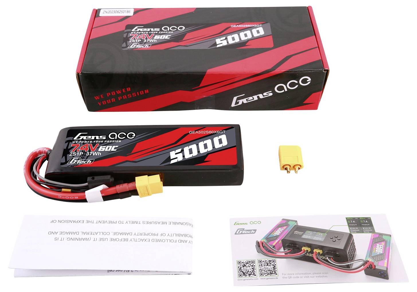 Gens ace Pack de batterie (LiPo) 7.4 V 5000 mAh bloc XT60