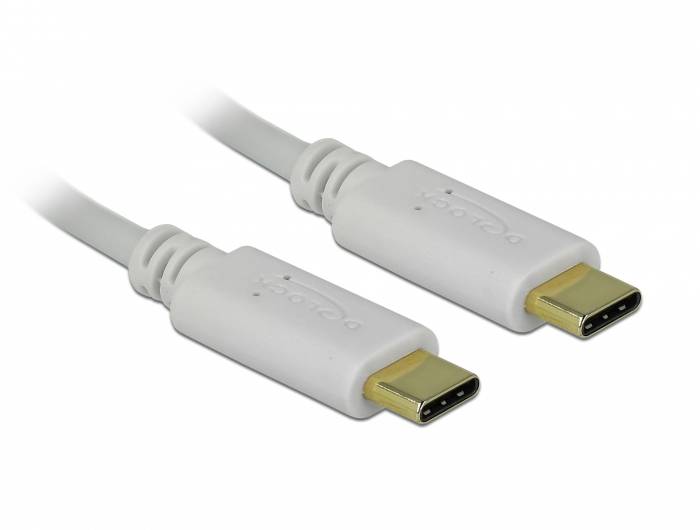 Delock Câble USB-C USB-C® mâle, USB-C® mâle 0.15 m blanc 85357