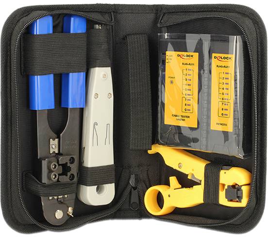 Delock 86105 Set d'outils pour réseau Adapté pour (spécifications réseau (CAT)): non équipé
