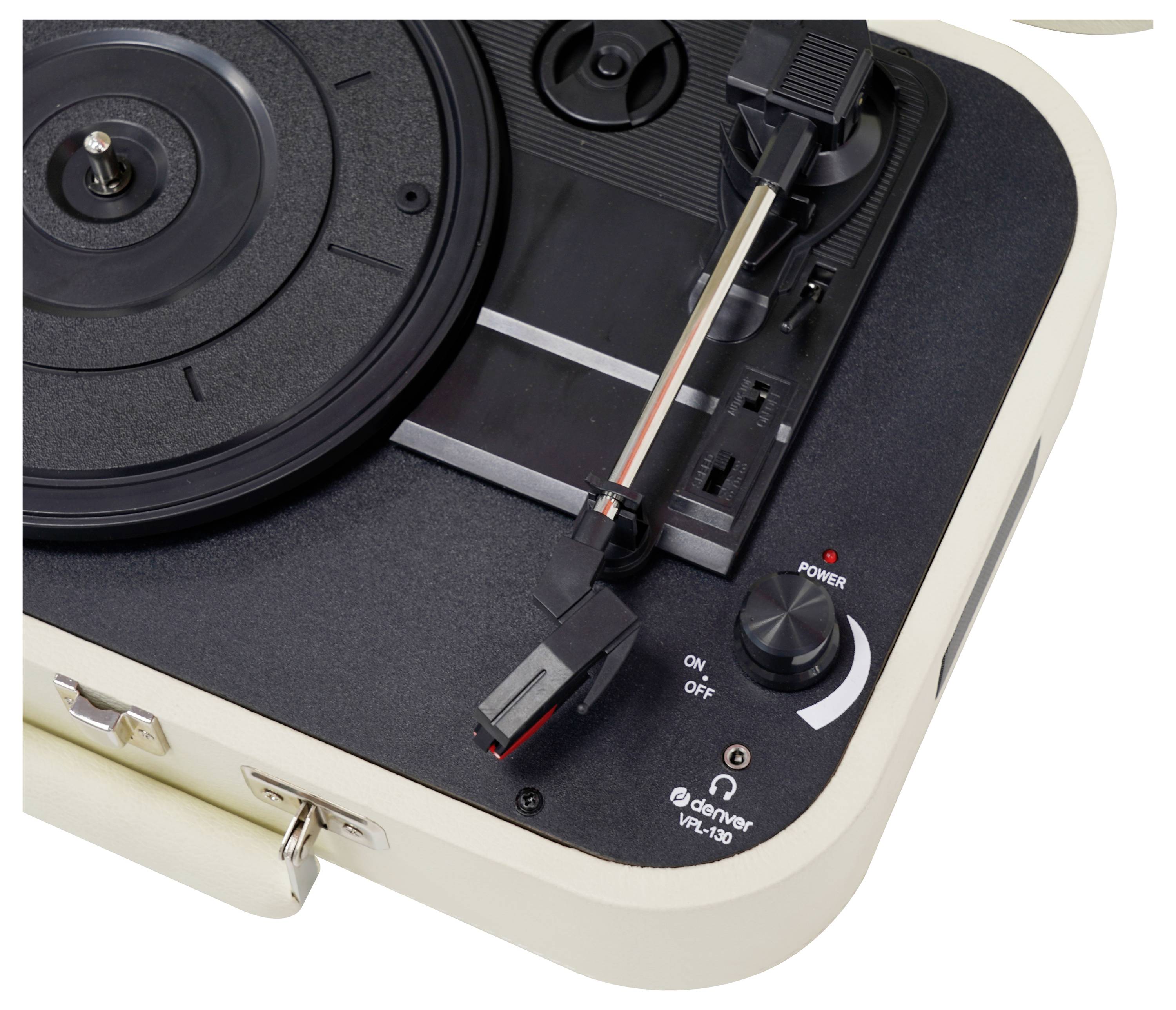 Denver VPL-130 Platine USB blanc crème