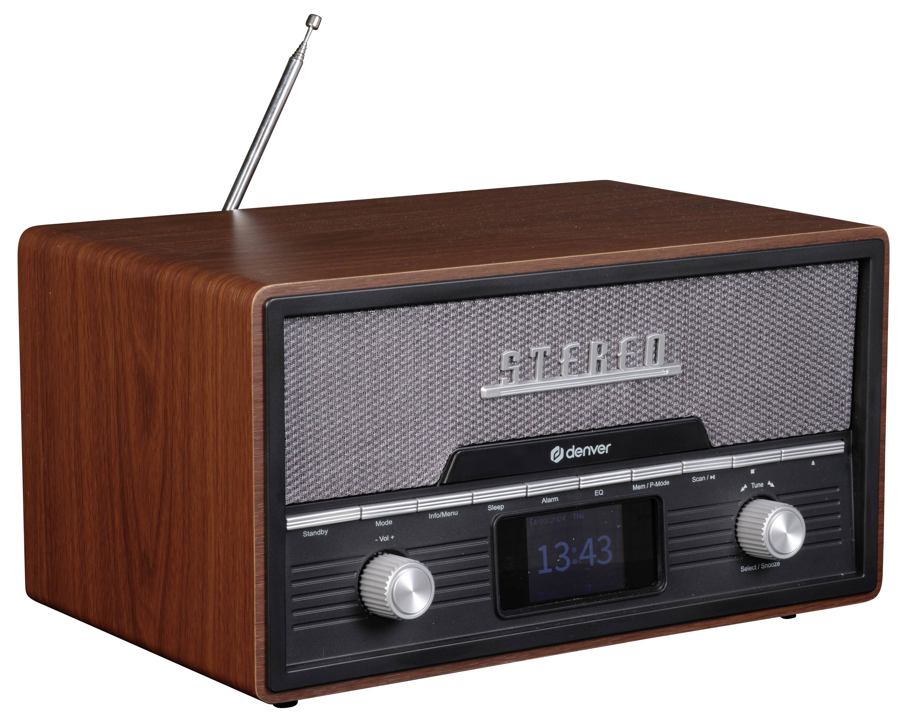 Denver MDA-525DW DARK WOOD Radio de table DAB+, FM bois marron (satiné)