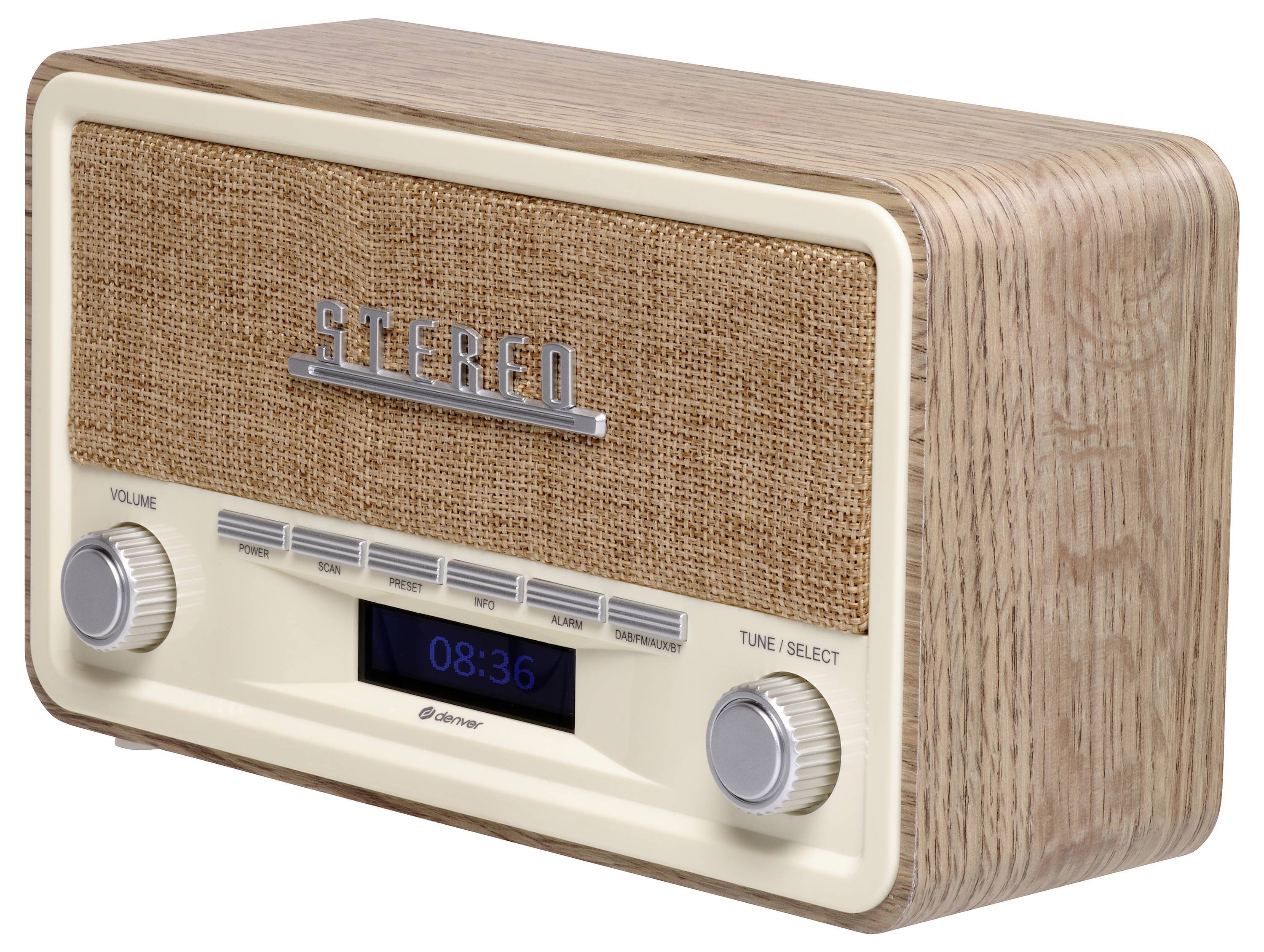 Denver DAB-18LW LIGHT WOOD Radio de table DAB, FM bois (clair)