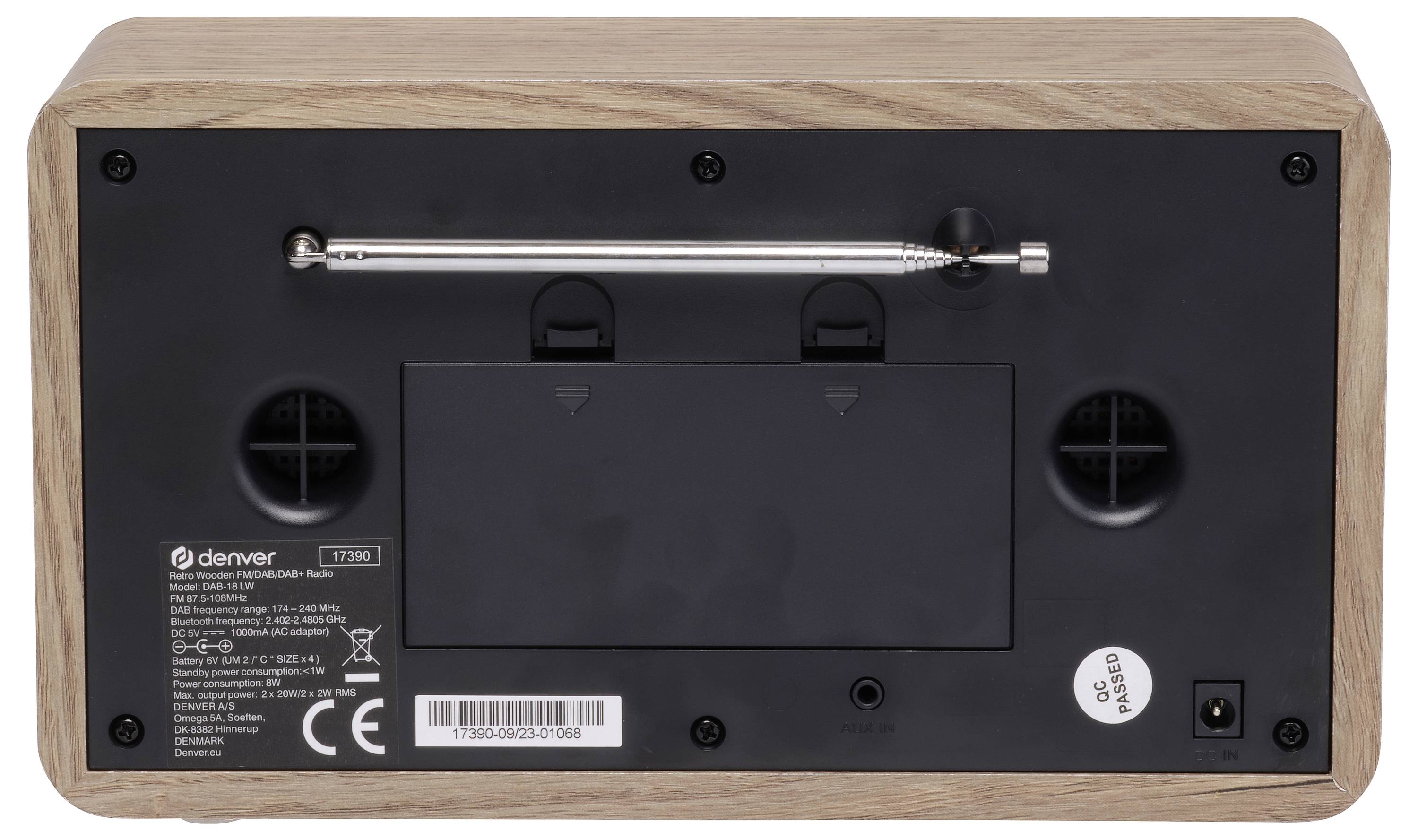 Denver DAB-18LW LIGHT WOOD Radio de table DAB, FM bois (clair)