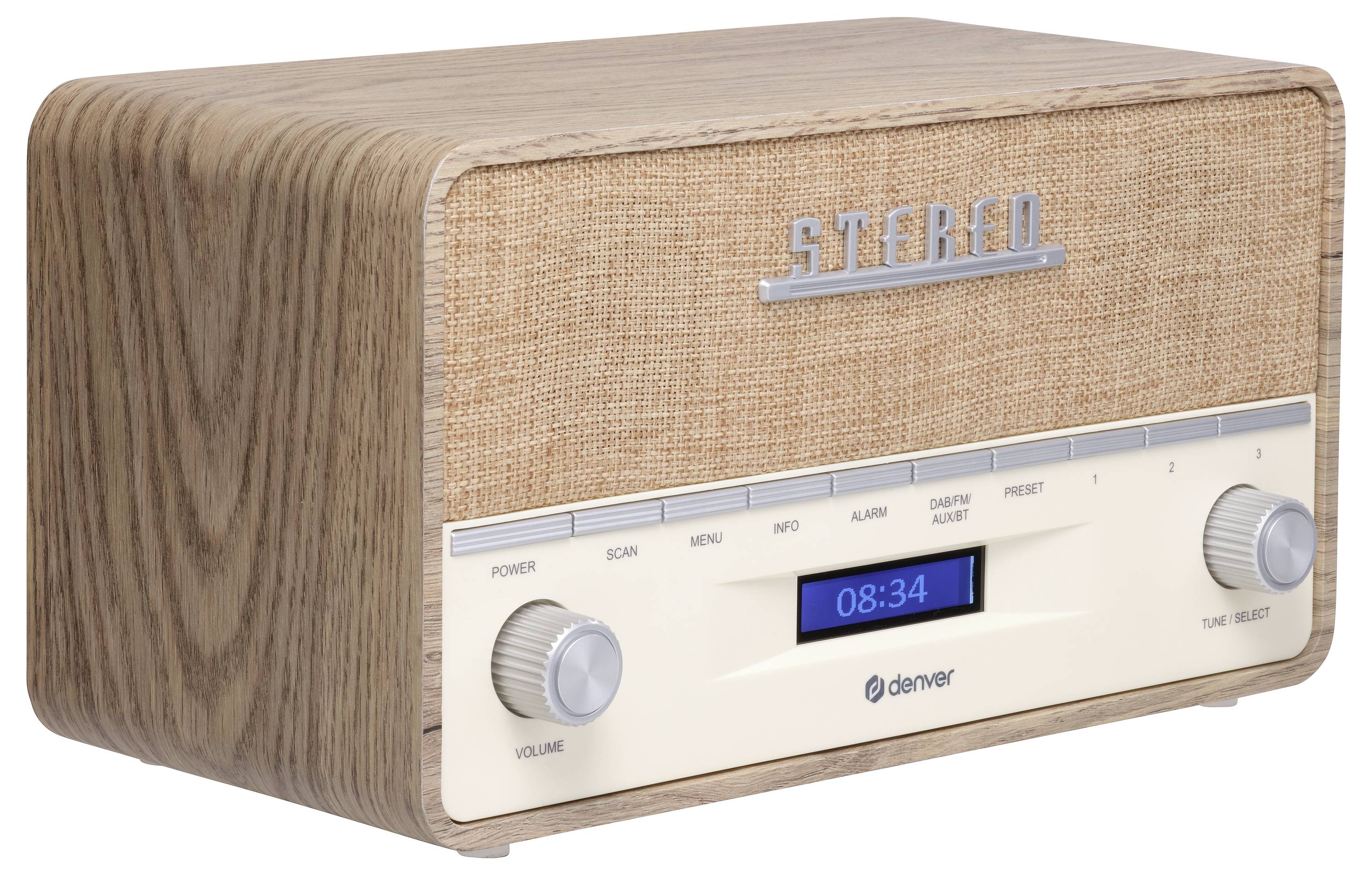 Denver DAB-36LW LIGHT WOOD Radio de table DAB+, FM bois mat