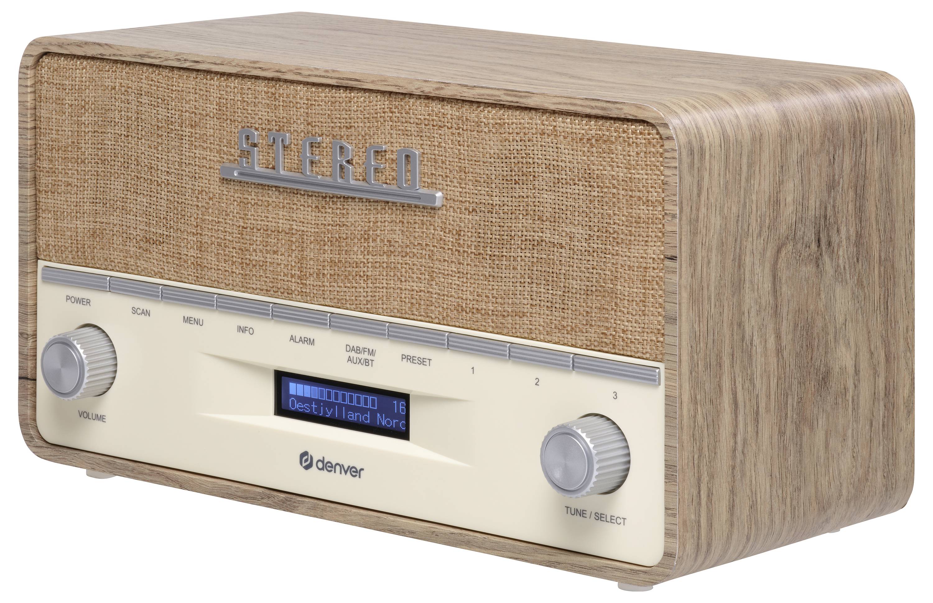 Denver DAB-36LW LIGHT WOOD Radio de table DAB+, FM bois mat