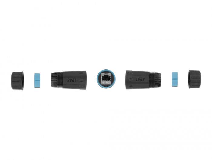 Delock RJ45 réseau informatique Adaptateur [1x RJ45 femelle - 1x RJ45 femelle] noir