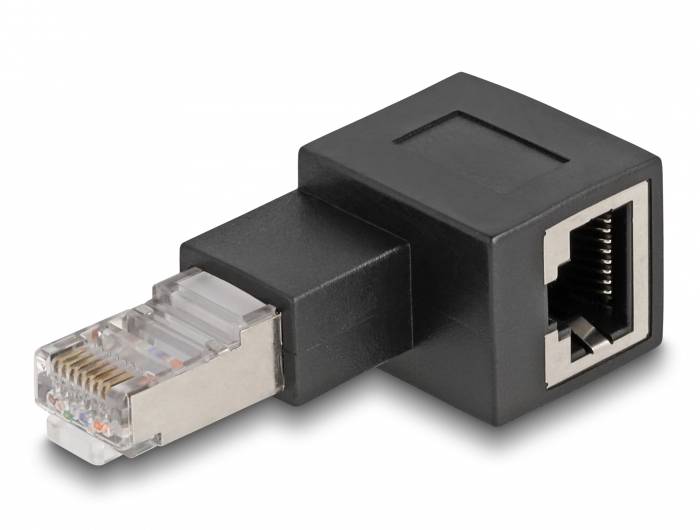 Delock RJ45 réseau informatique Adaptateur [1x RJ45 mâle - 1x RJ45 femelle] noir