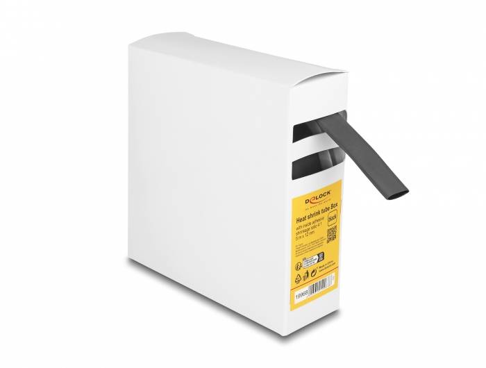 Delock 19968 Gaine thermorétractable noir 12 mm Taux de retreint:4:1 1 pc(s)