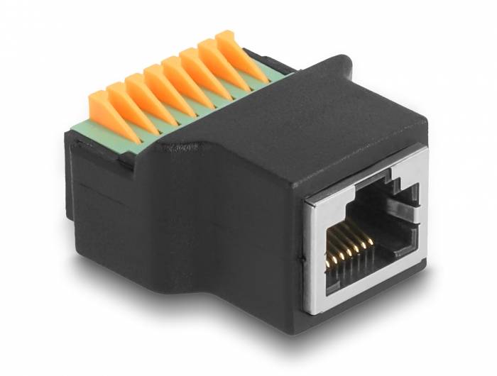 Delock RJ45 réseau informatique Adaptateur [1x RJ45 femelle - 1x prise femelle] noir, vert