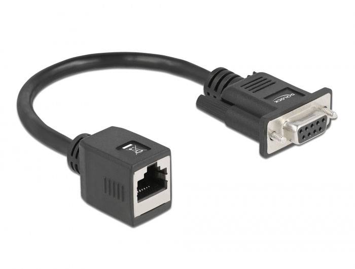 Delock série Adaptateur [1x SUB-D femelle 9 pôles - 1x RJ45 femelle] 20 cm noir