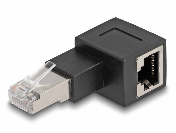 Delock RJ45 réseau informatique Adaptateur [1x RJ45 mâle - 1x RJ45 femelle] noir