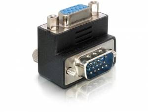 Un adaptateur VGA avec un connecteur bleu, utilisé pour connecter des ordinateurs à des écrans.
