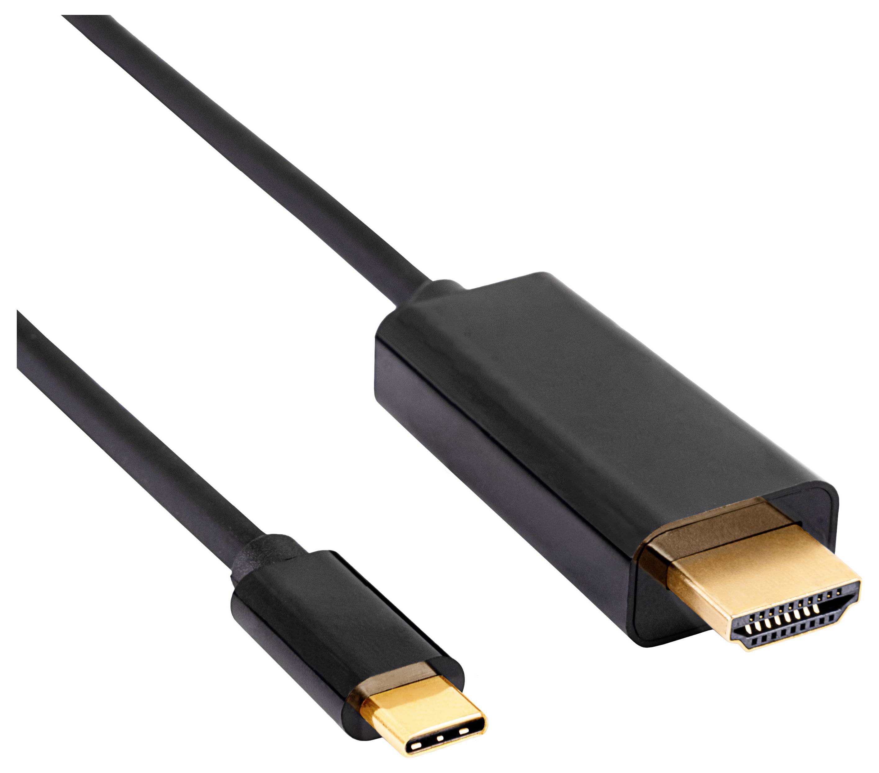 Câble de raccordement Akyga 1.8 m noir AK-AV-18 Câble USB-C