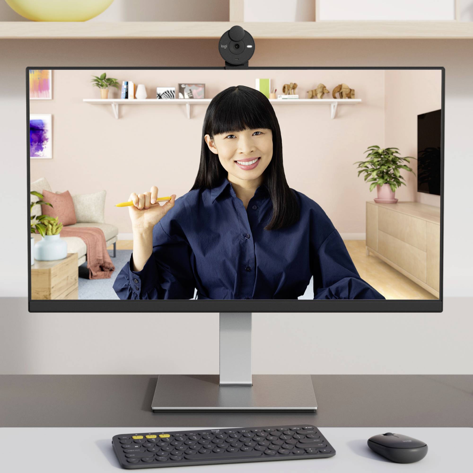 Webcam Full HD Logitech BRIO 305 graphit 1920 x 1080 Pixel cache intégré, microphone