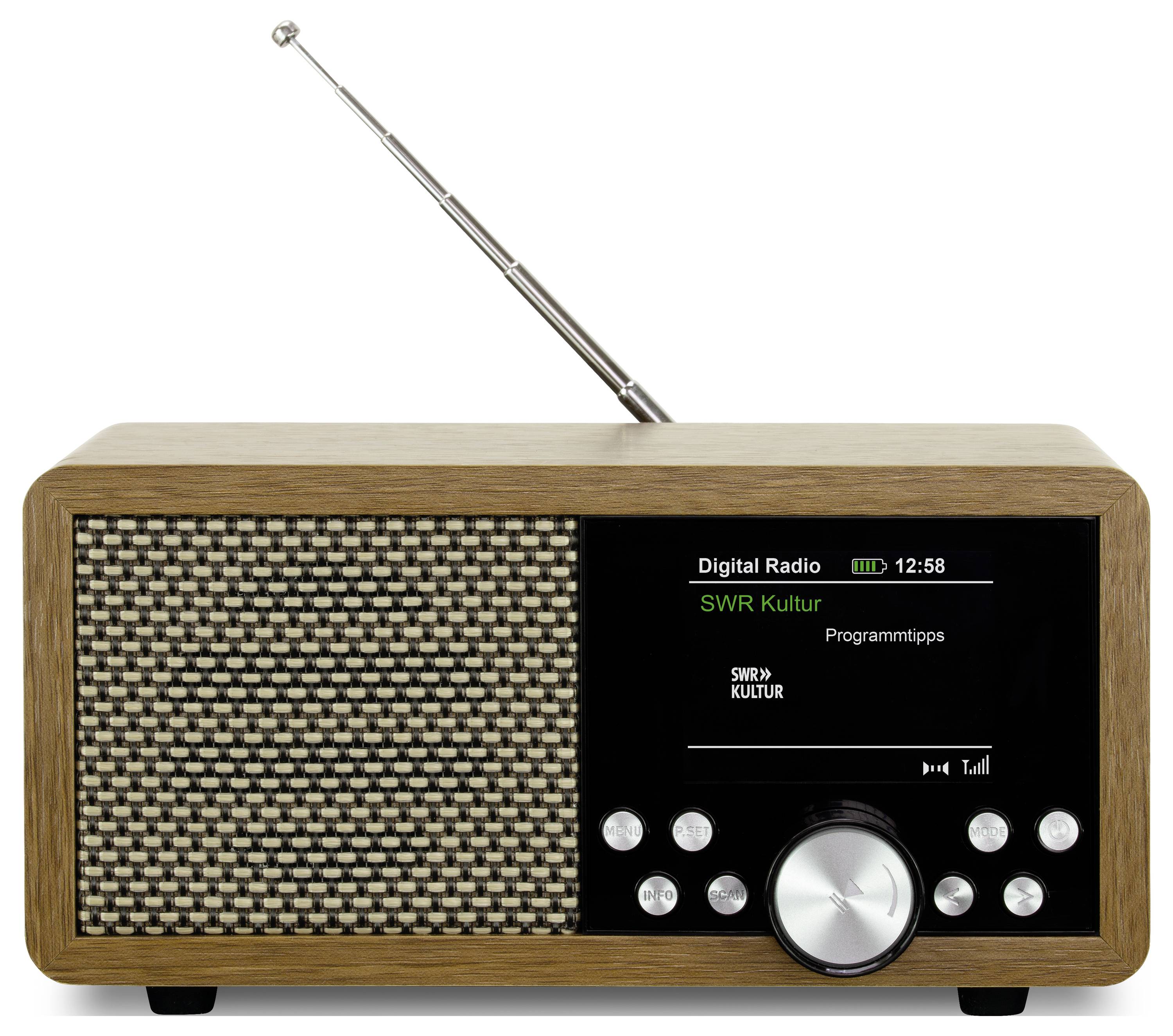 Dynavox Récepteur universel DAB+, FM, DAB DAB+, Bluetooth, SD, USB marron
