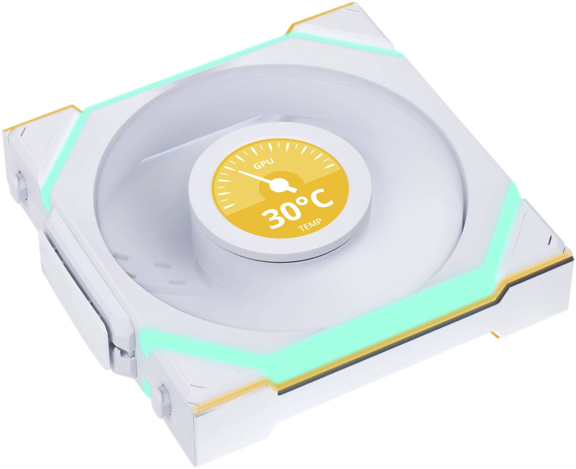 Lian Li Lian Li UNI FAN SL Wireless LCD Lüfter, ARGB, PWM - 120 mm, weiß Ventilateur pour PC blanc (l x H x P) 120 x 124.5 x 28 mm