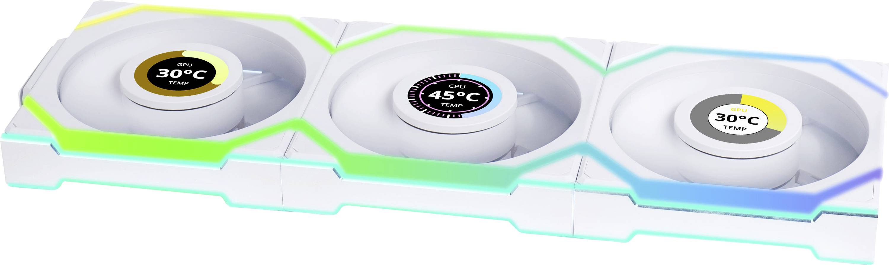 Lian Li Lian Li UNI FAN SL Wireless LCD Lüfter, ARGB, PWM, 3er-Pack inkl. Controlle Ventilateur pour PC blanc (l x H x P) 120