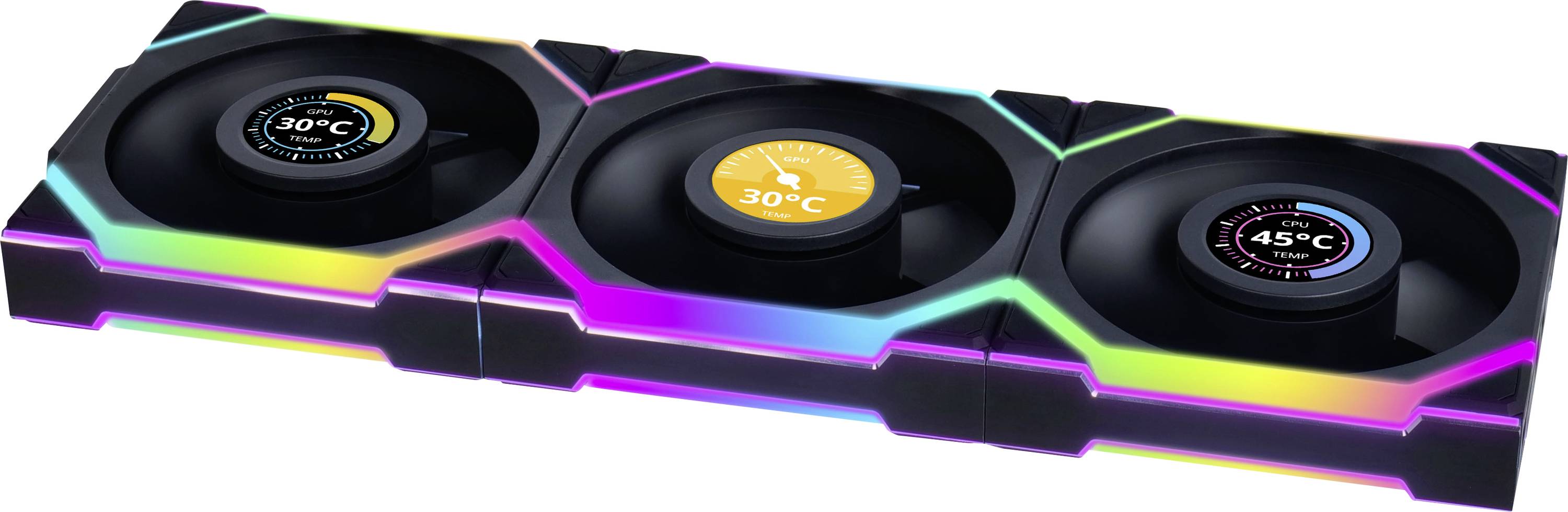 Lian Li Lian Li UNI FAN SL Wireless LCD Lüfter, ARGB, PWM, 3er-Pack inkl. Controller Ventilateur pour PC noir (l x H x P) 120