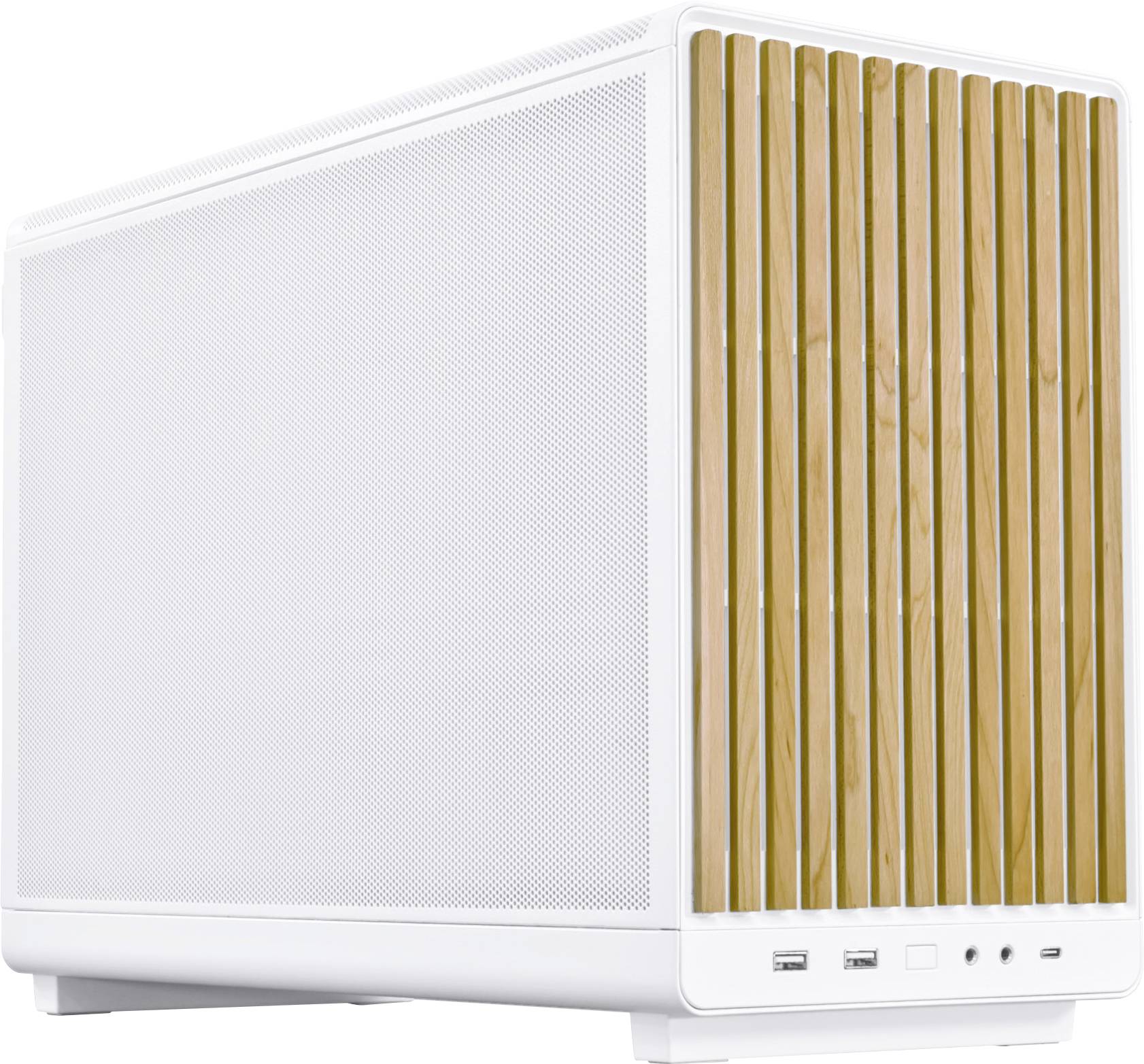 Micro-tour Lian Li Lian Li DAN Cases A3-mATX Wood Edition PC-Gehäuse, Micro-ATX - Buche, weiß Boîtier, Boîtier gaming, Boîtier PC