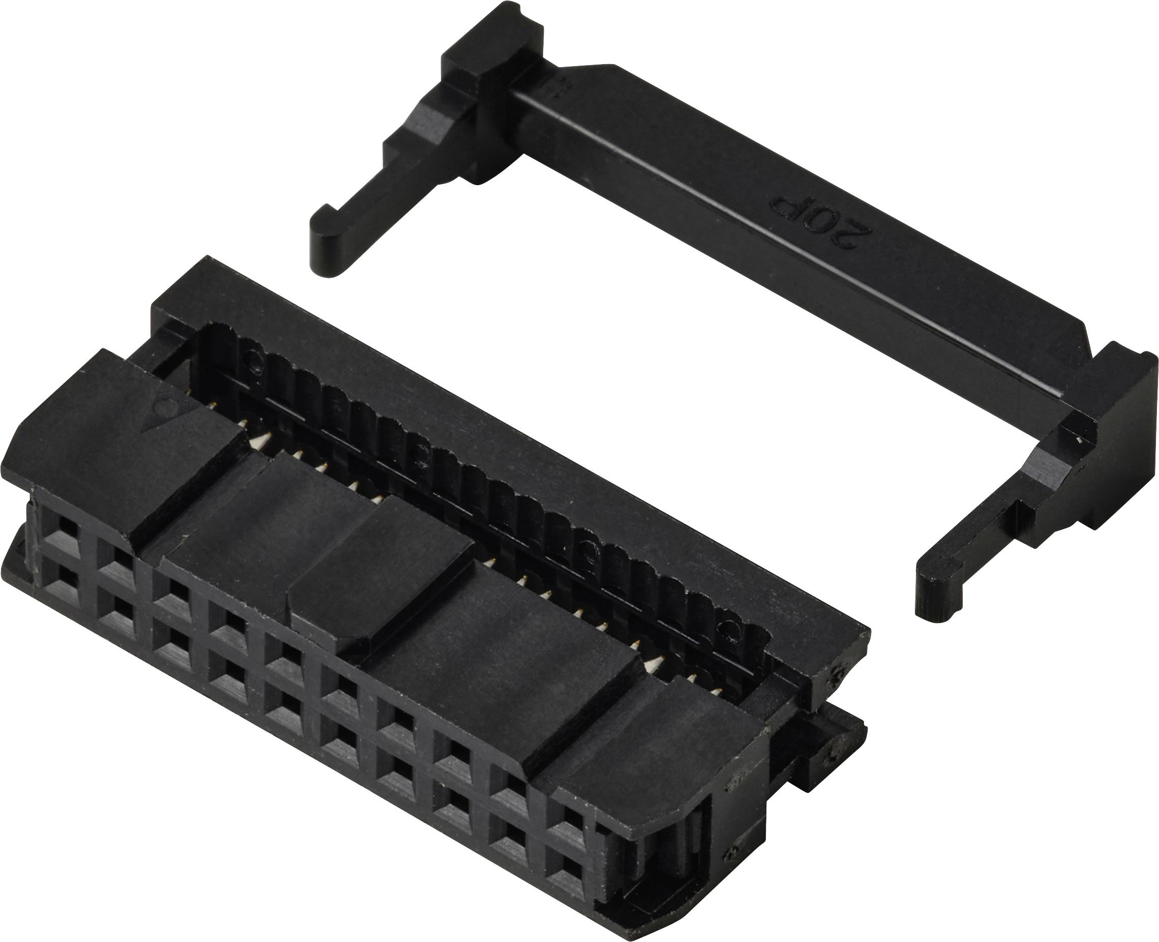 TRU COMPONENTS TC-13537792 Connecteur fil à carte avec décharge de traction Pas: 2.54 mm Nbr total de pôles: 20 Nbr de rangées: 2