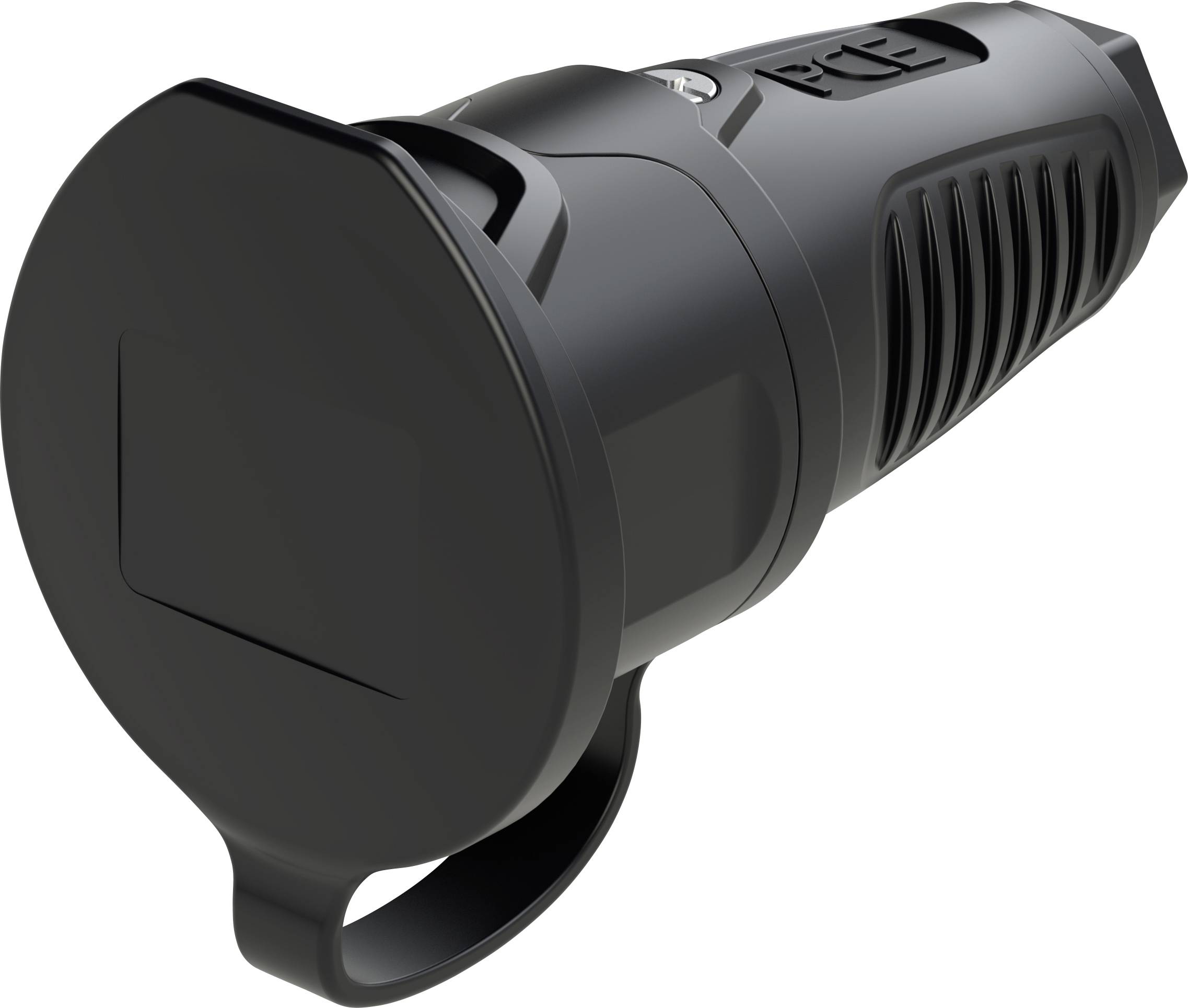 PC Electric 2411-ss Fiche électrique femelle avec terre caoutchouc 250 V noir IP54