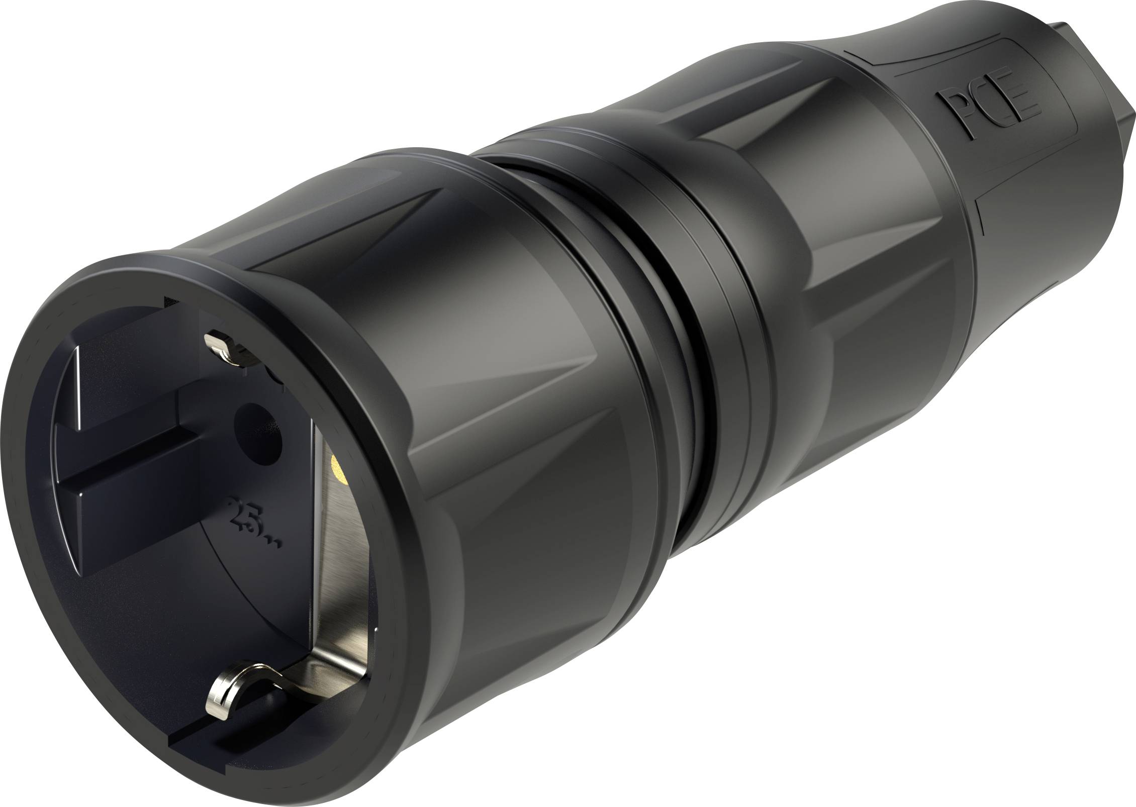 PC Electric 25730-ssc Fiche électrique femelle avec terre plastique 250 V noir IP20