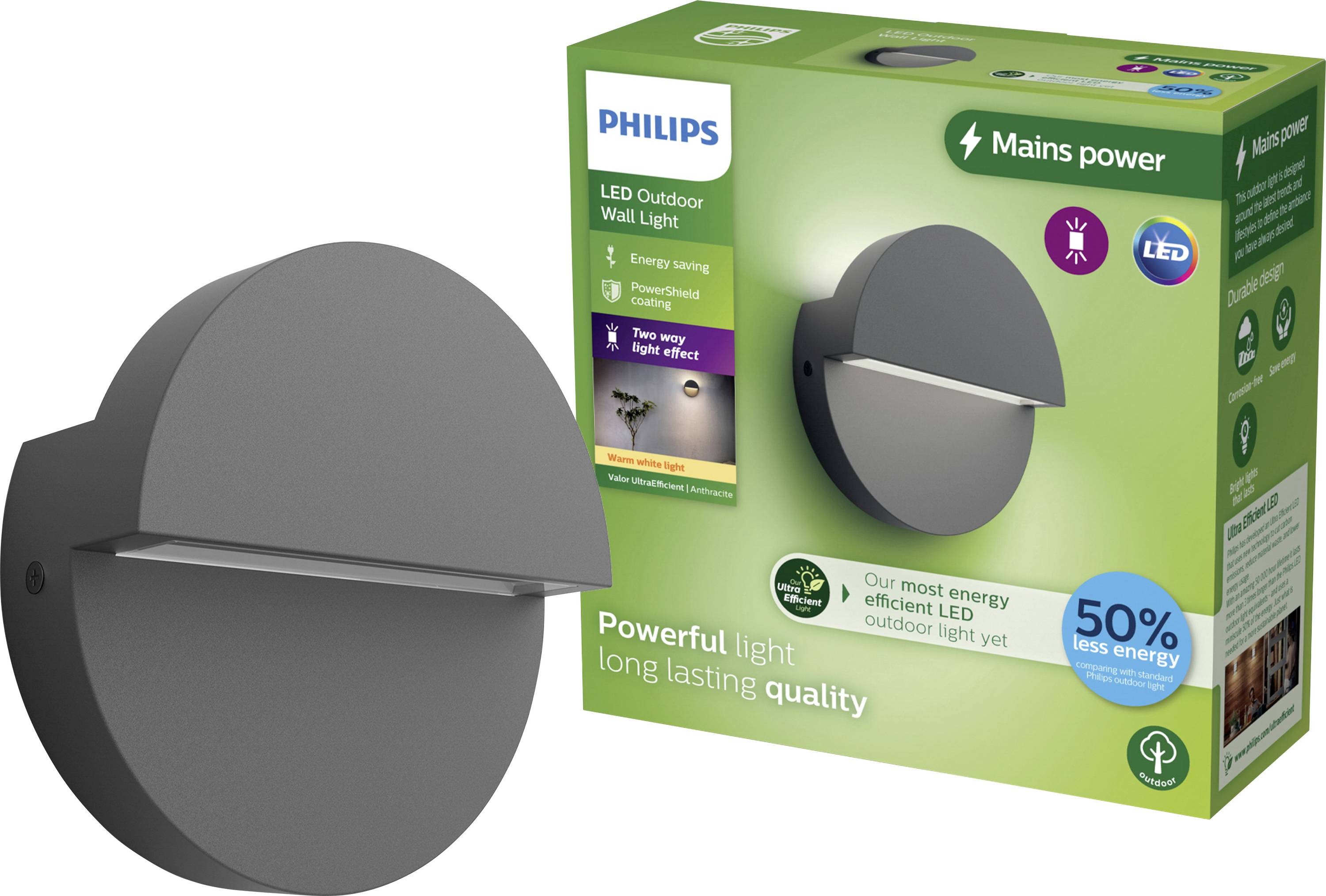 Philips LED Valor 929004140601 Applique LED extérieure LED 8.6 W anthracite
