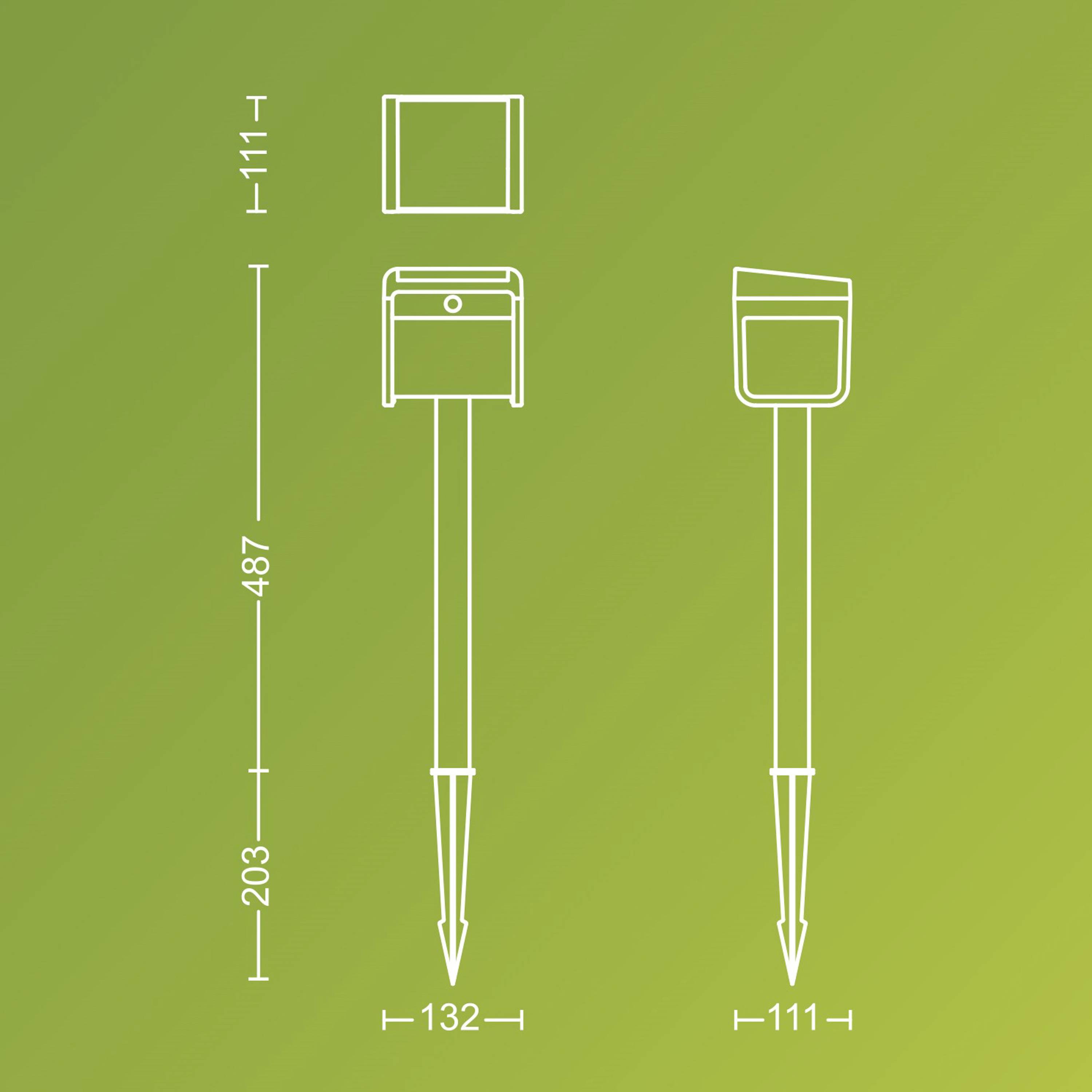 Lampadaire d'extérieur solaire Philips LED 929004631901 Ezra LED LED intégrée 1.8 W noir