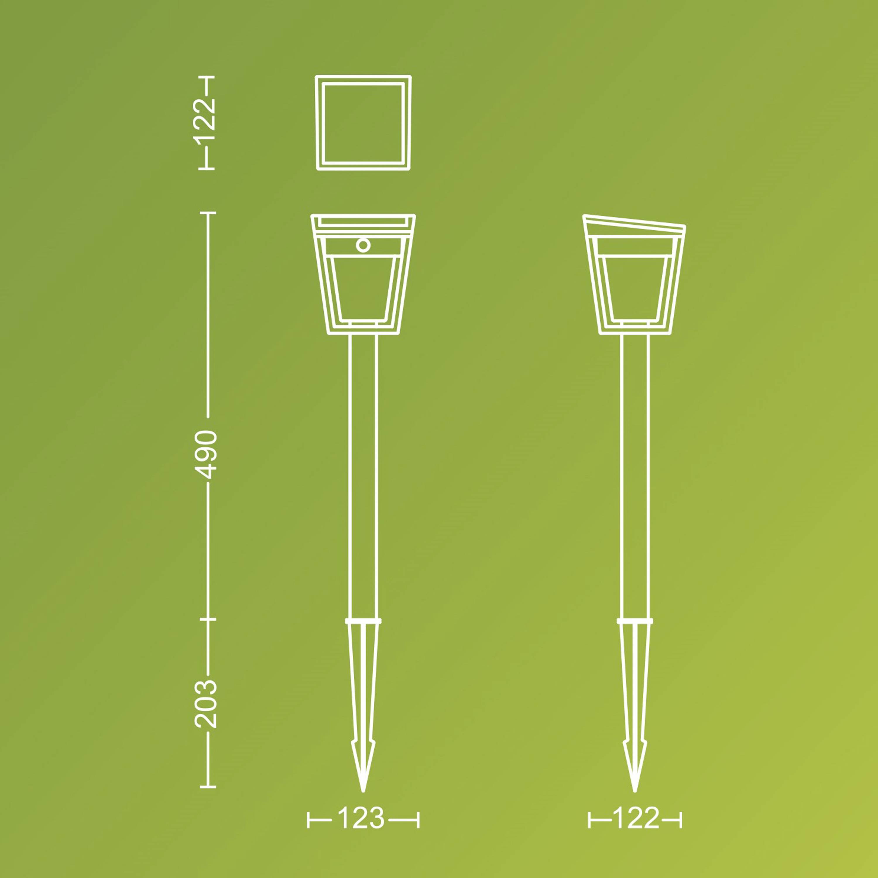 Lampadaire d'extérieur solaire Philips LED 929004632001 Nissa LED LED intégrée 1.8 W noir
