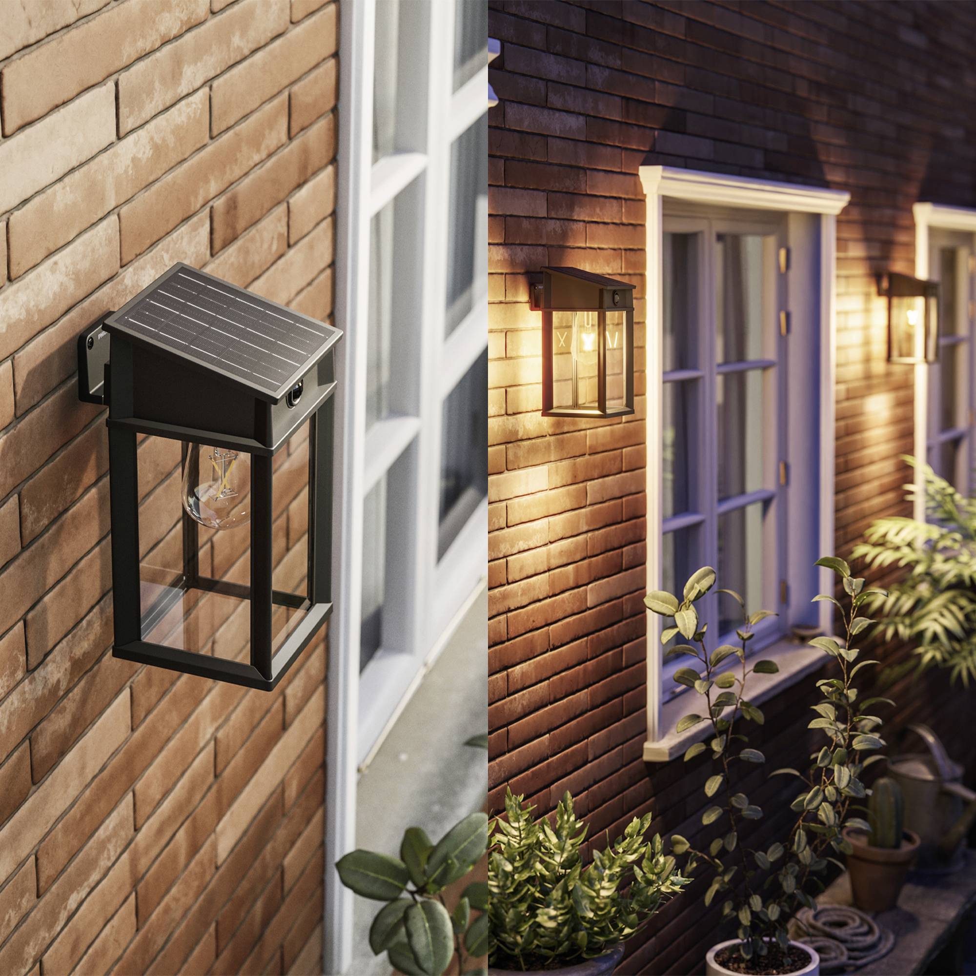 Philips LED Geri 929004632601 Applique solaire extérieure avec détecteur de mouvement LED 3.2 W noir