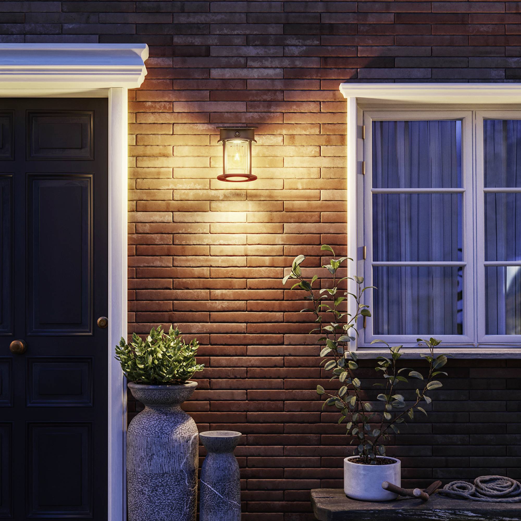 Philips LED Geri 929004633001 Applique solaire extérieure avec détecteur de mouvement LED 3.2 W noir