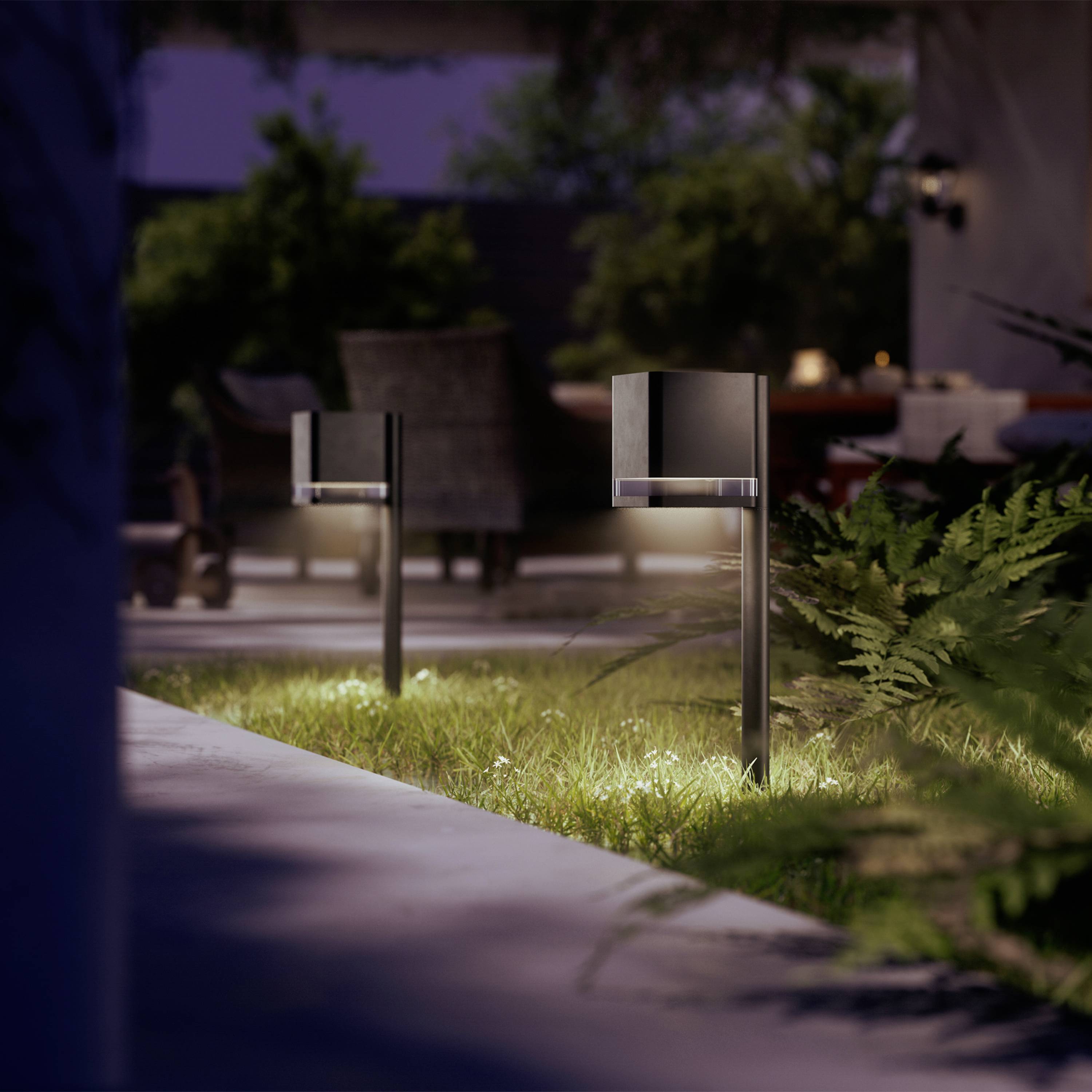 Lampadaire d'extérieur solaire Philips LED 929004658801 Virona LED LED intégrée 1.8 W noir