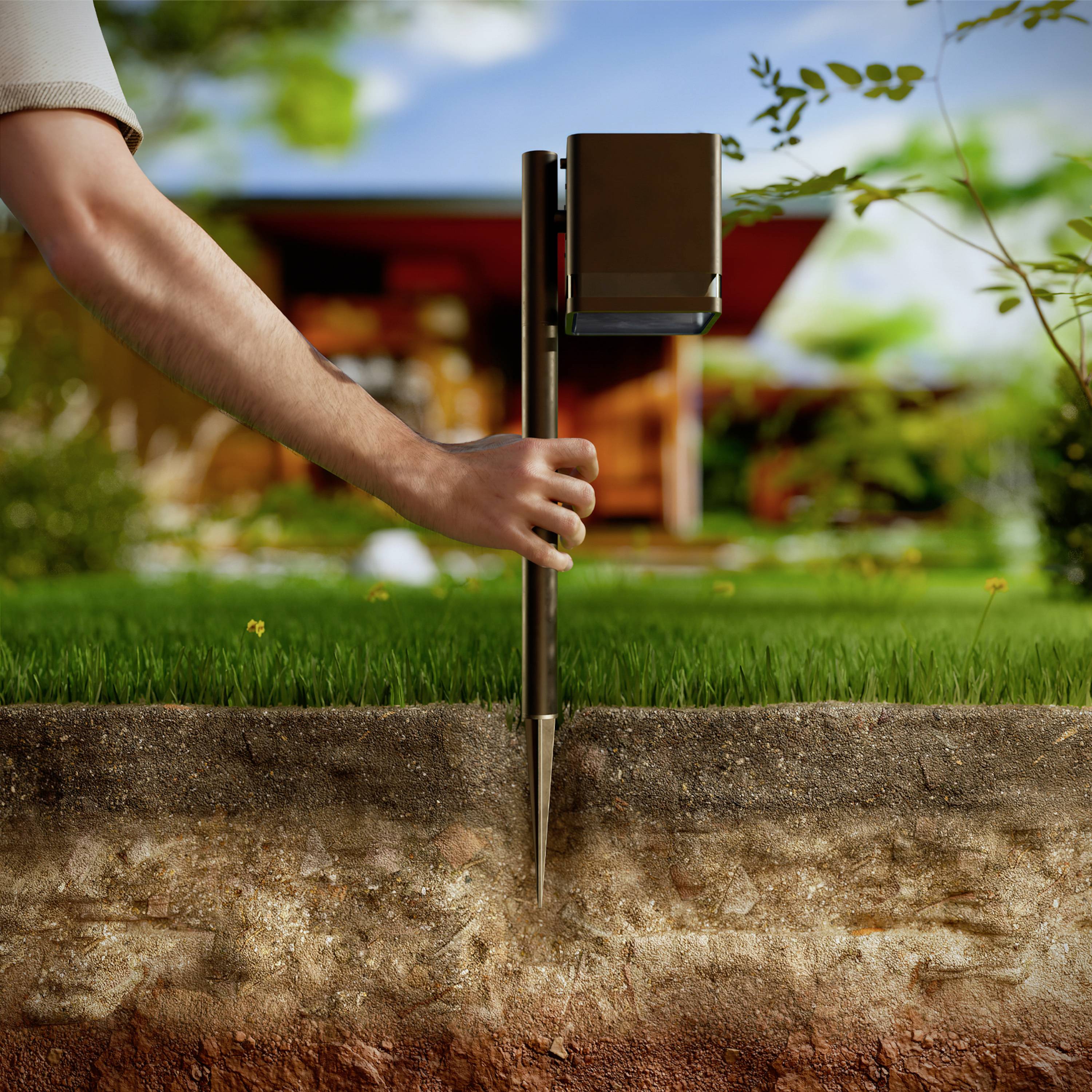 Lampadaire d'extérieur solaire Philips LED 929004658801 Virona LED LED intégrée 1.8 W noir