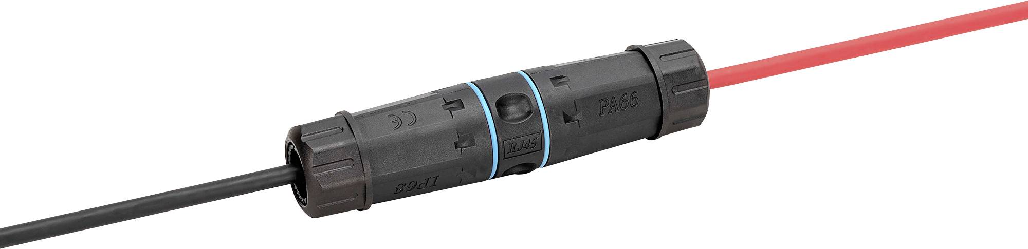 Digitus DN-93905-OD DN-93905-OD Femelle, Boîtier RJ45, Boîtier mâle RJ45 noir, bleu-noir 1 pc(s)