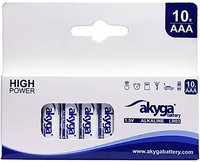Akyga AAA LR03 Pile LR3 (AAA) alcaline(s) 1300 mAh 1.5 V 10 pc(s)