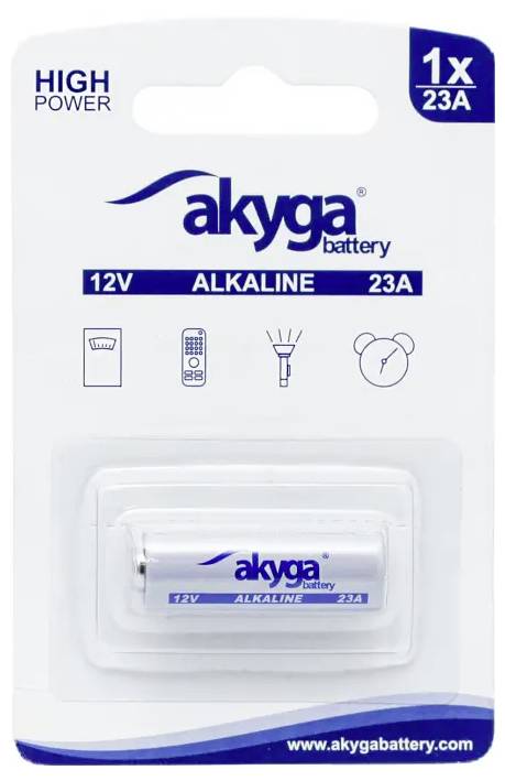 Akyga 23A Pile spéciale 23 A carbone-zinc (saline) 12 V 48 mAh