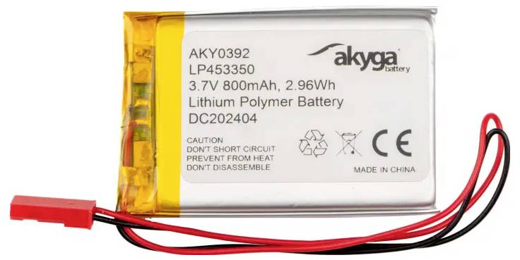 Akyga LP453350 Pack de piles rechargeables x batterie spéciale LiPo 3.7 V 800 mAh