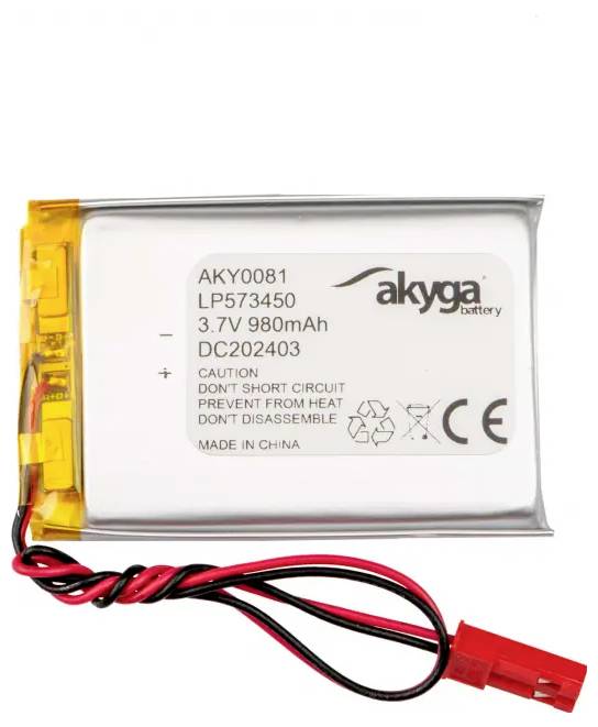 Akyga LP573450 Pack de piles rechargeables x batterie spéciale LiPo 3.7 V 980 mAh