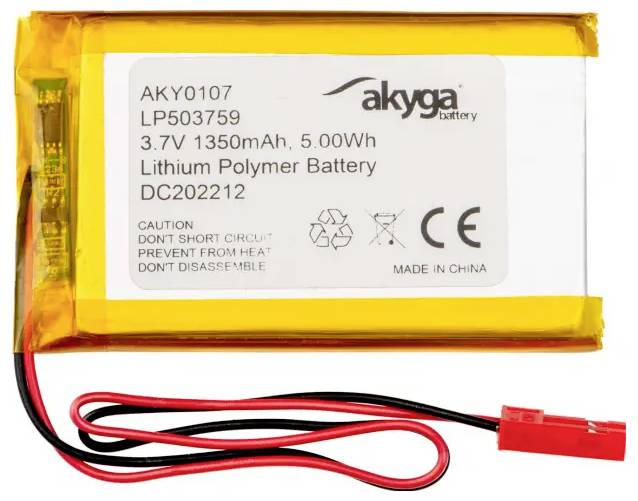 Akyga LP503759 Pack de piles rechargeables x batterie spéciale LiPo 3.7 V 1350 mAh