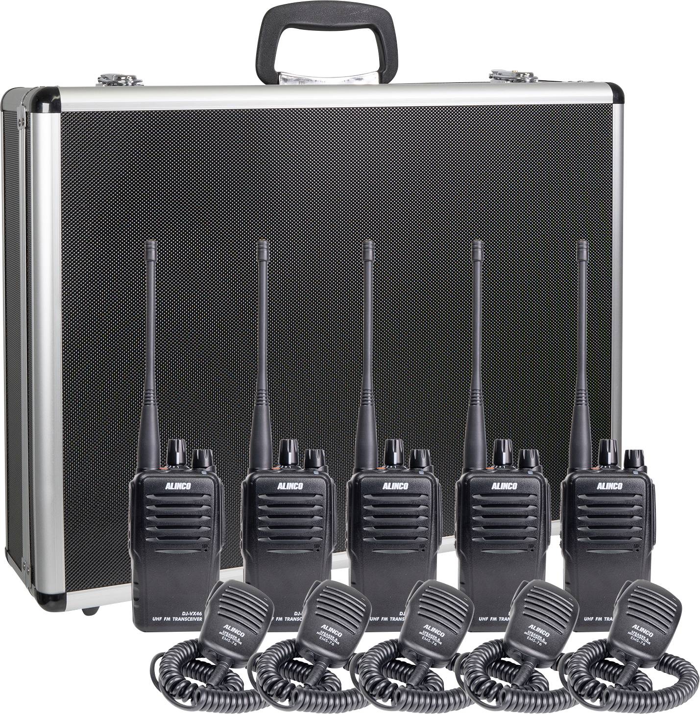 Alinco Team-Set DJ-VX-46 + EMS-76 150102 Talkie-walkie PMR jeu de 5