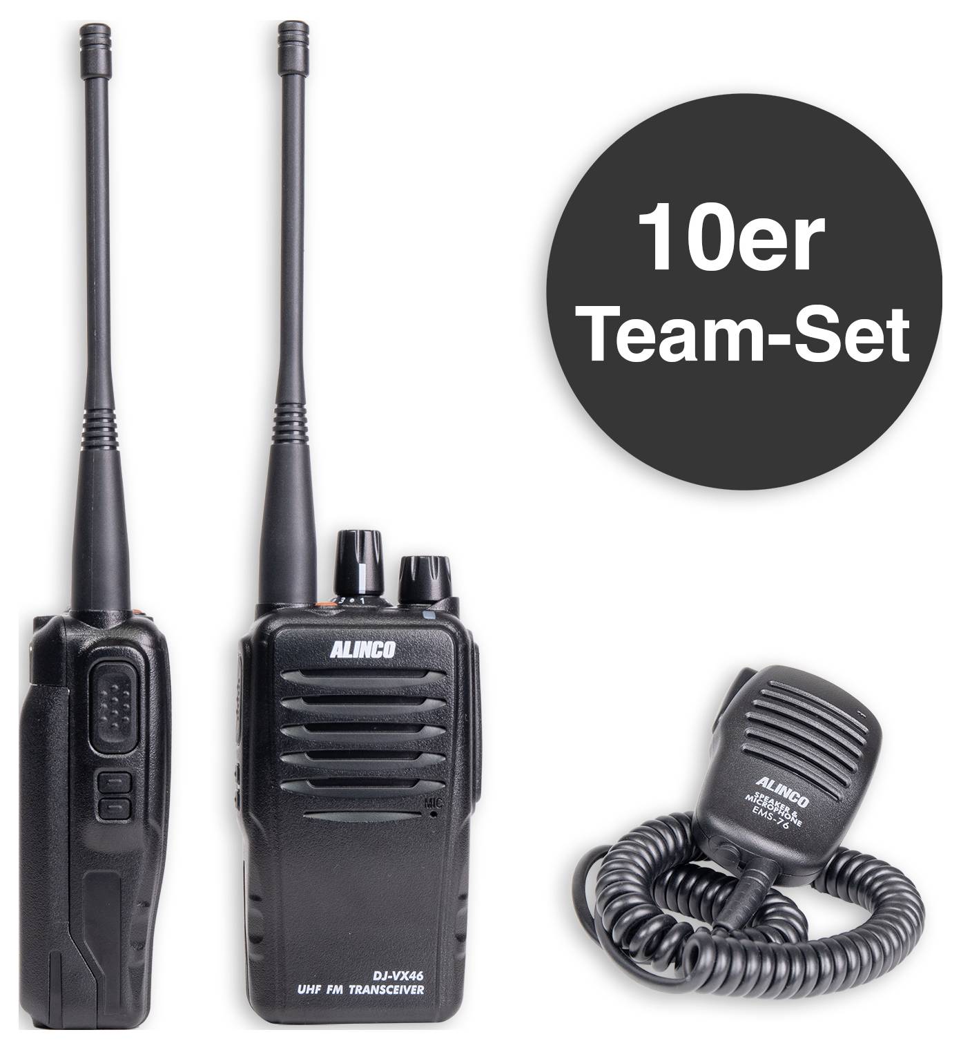 Alinco Team-Set DJ-VX-46 EMS-76 150104 Talkie-walkie PMR jeu de 10